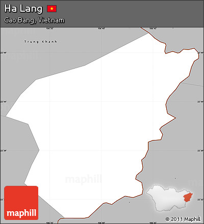 Gray Simple Map of Ha Lang