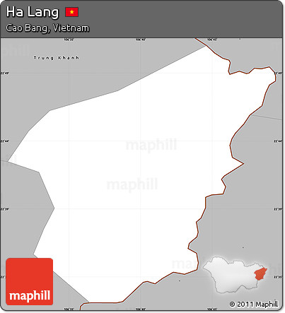 Gray Simple Map of Ha Lang