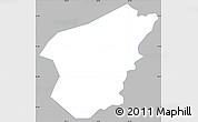 Gray Simple Map of Ha Lang, single color outside
