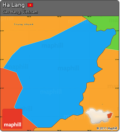 Political Simple Map of Ha Lang