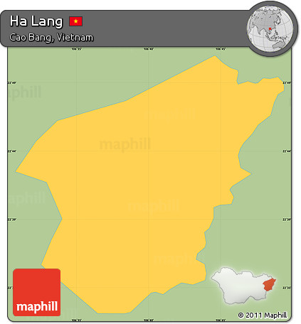 Savanna Style Simple Map of Ha Lang, single color outside