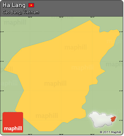 Savanna Style Simple Map of Ha Lang, single color outside