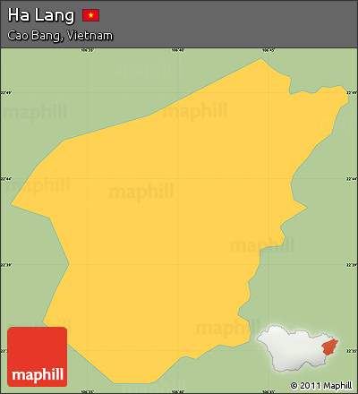 Savanna Style Simple Map of Ha Lang, single color outside