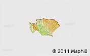 Physical 3D Map of Ha Quang, cropped outside