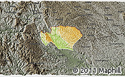 Physical 3D Map of Ha Quang, darken, semi-desaturated