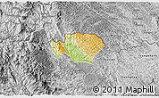 Physical 3D Map of Ha Quang, desaturated