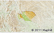 Physical 3D Map of Ha Quang, lighten