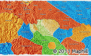 Physical 3D Map of Ha Quang, political outside