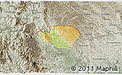 Physical 3D Map of Ha Quang, semi-desaturated