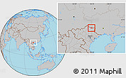 Gray Location Map of Ha Quang