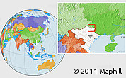 Political Location Map of Ha Quang, highlighted country