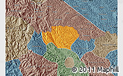 Political Map of Ha Quang, semi-desaturated