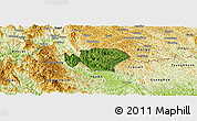 Satellite Panoramic Map of Ha Quang, physical outside