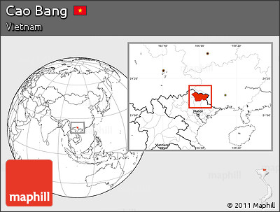 Blank Location Map of Cao Bang