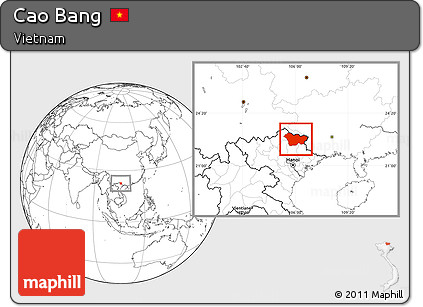 Blank Location Map of Cao Bang
