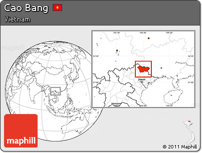 Blank Location Map of Cao Bang