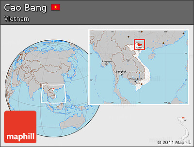 Gray Location Map of Cao Bang, highlighted country, within the entire country