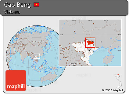 Gray Location Map of Cao Bang, highlighted country