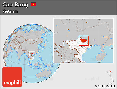 Gray Location Map of Cao Bang, highlighted country