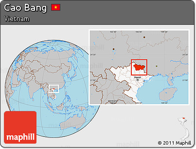 Gray Location Map of Cao Bang, highlighted country