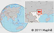 Gray Location Map of Cao Bang, highlighted country