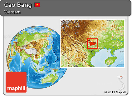 Physical Location Map of Cao Bang