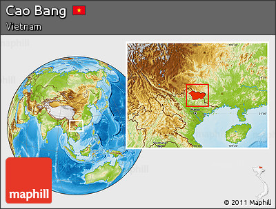 Physical Location Map of Cao Bang