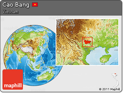 Physical Location Map of Cao Bang