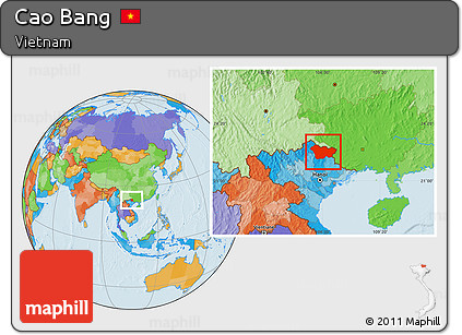 Political Location Map of Cao Bang
