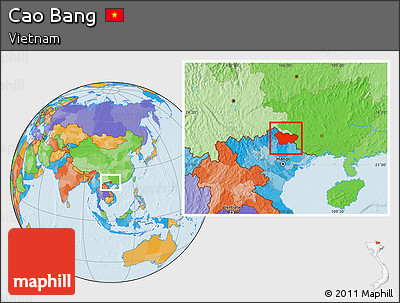 Political Location Map of Cao Bang
