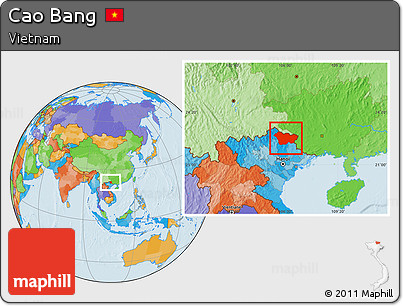 Political Location Map of Cao Bang