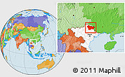 Political Location Map of Cao Bang, highlighted country