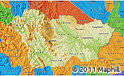 Physical Map of Cao Bang, political outside