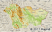 Physical Map of Cao Bang, shaded relief outside