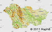 Physical Map of Cao Bang, single color outside