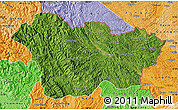 Satellite Map of Cao Bang, political shades outside