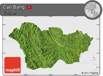 Satellite Map of Cao Bang, single color outside