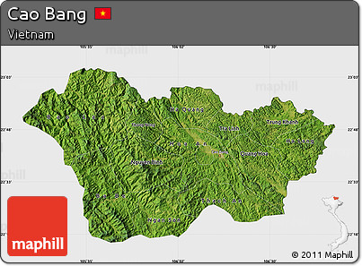 Satellite Map of Cao Bang, single color outside