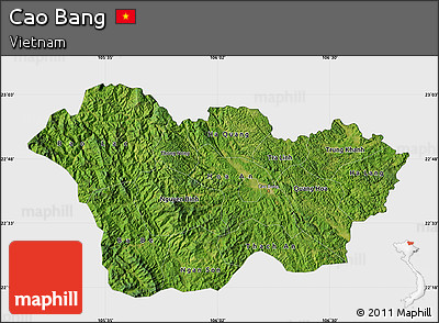 Satellite Map of Cao Bang, single color outside