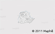 Silver Style 3D Map of Ngan Son, single color outside