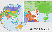 Political Location Map of Ngan Son, highlighted country