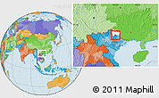 Political Location Map of Ngan Son, highlighted parent region