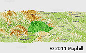 Political Panoramic Map of Ngan Son, physical outside