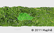 Political Panoramic Map of Ngan Son, satellite outside