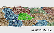 Political Panoramic Map of Ngan Son, semi-desaturated