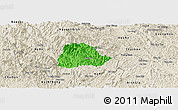 Political Panoramic Map of Ngan Son, shaded relief outside