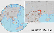 Gray Location Map of Nguyen Binh