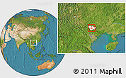 Satellite Location Map of Nguyen Binh, highlighted parent region