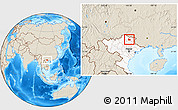 Shaded Relief Location Map of Nguyen Binh, highlighted country