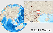 Shaded Relief Location Map of Nguyen Binh, highlighted parent region